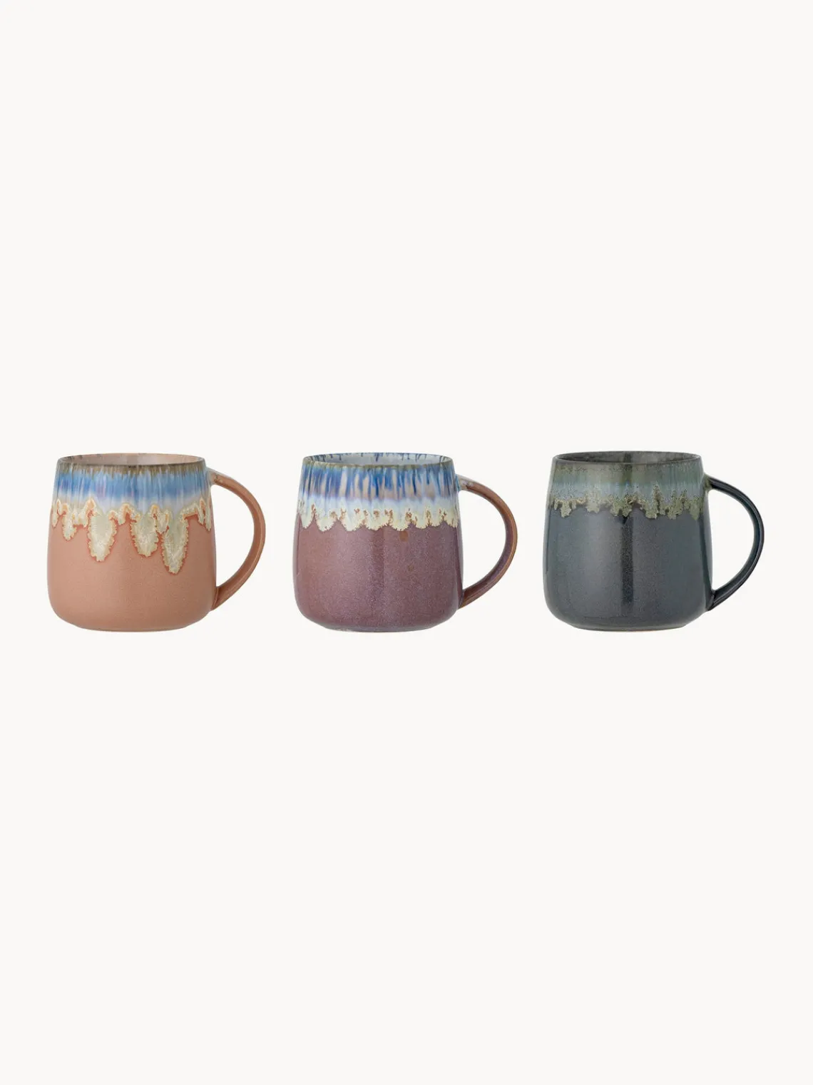 Sale Bloomingville Tasses artisanales avec émail réactif Cloe, 3 élém.