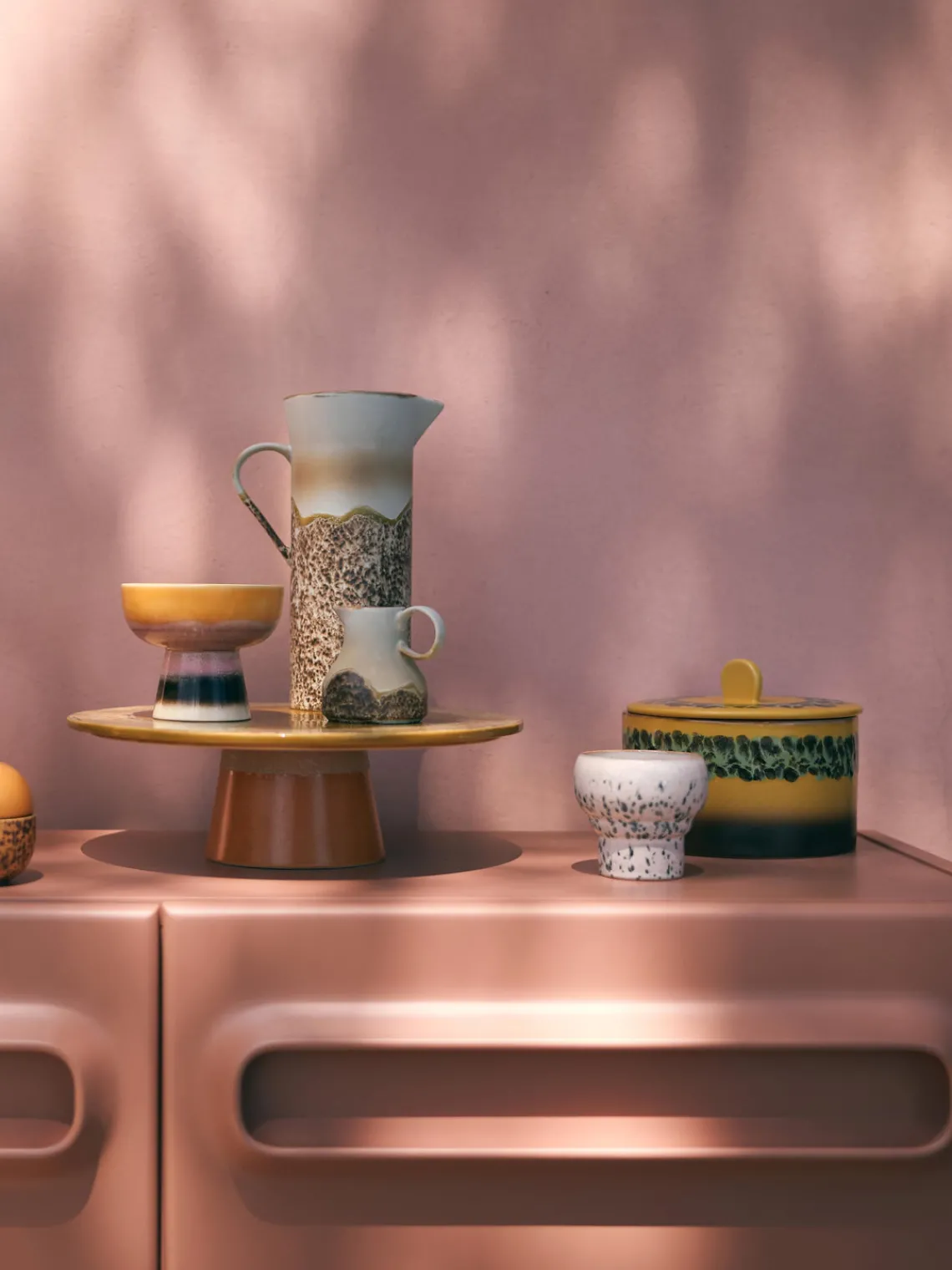Discount HKLIVING Tasses artisanales en grès 70's, 2 élém. Tons beiges, blanc, bleu ciel