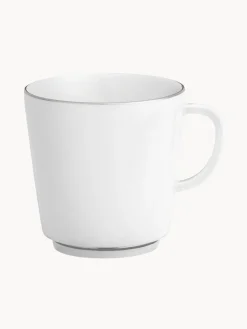 Clearance Meissen Tasses artisanales en porcelaine Vitruv, 2 pièces Blanc avec bord platine