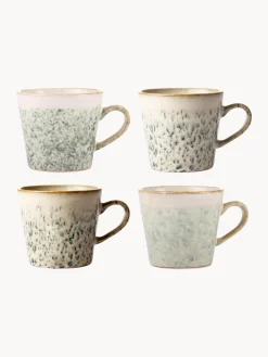Sale HKLIVING Tasses artisanales 70's, 4 élém. Tons verts, tons beiges