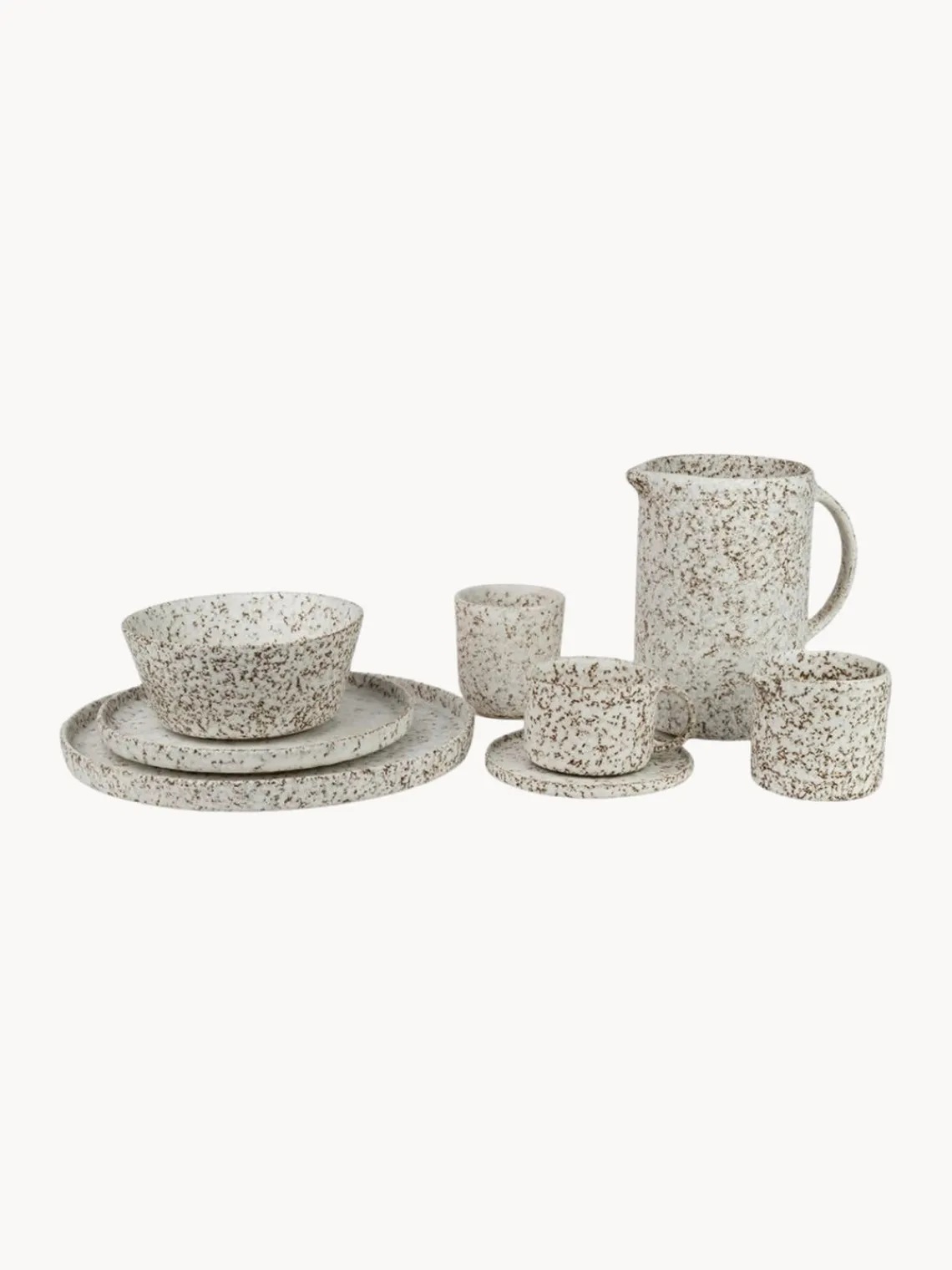 Fashion Olsson & Jensen Tasses avec sous-tasses avec émail réactif Salt, 6 pièces
