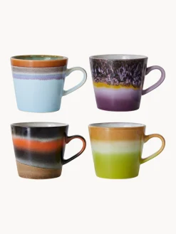 Online HKLIVING Tasses en céramique émaillée peinte à la main 70's, 4 élém. Multicolore