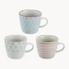 Best Bloomingville Tasses peintes à la main Patrizia, 3 élém.