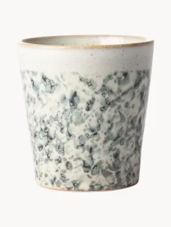 New HKLIVING Tasses XS artisanales 70's, 4 pièces Tons verts, tons beiges