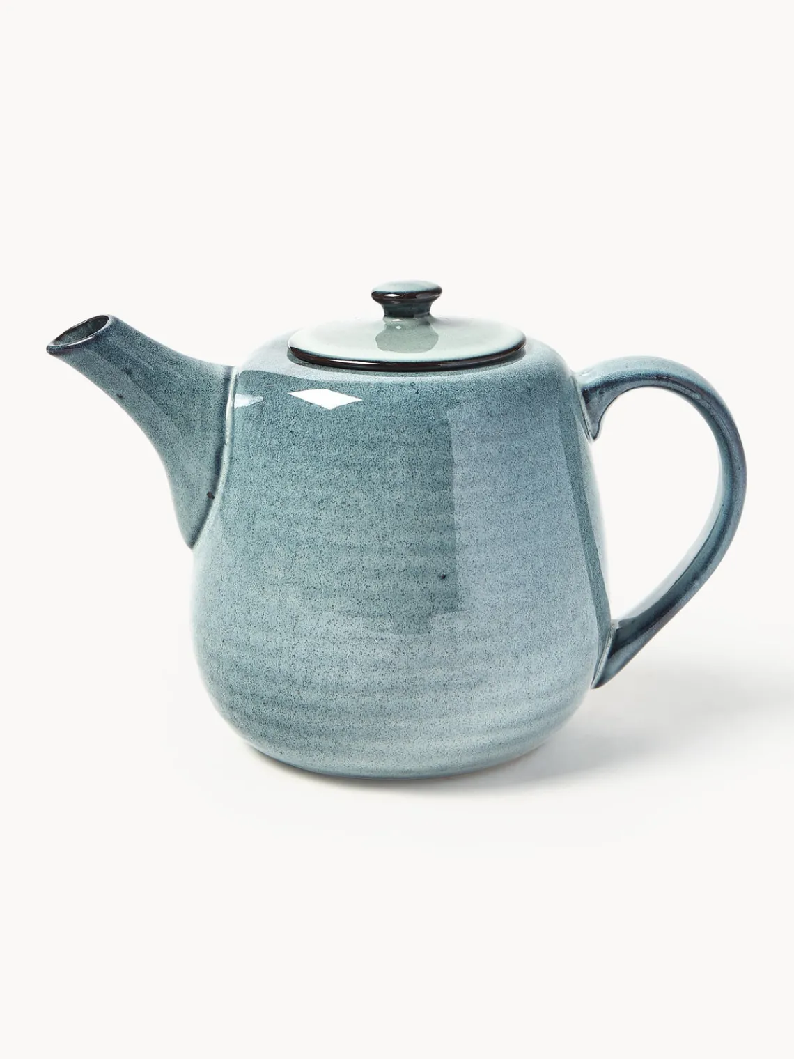 Best Broste Copenhagen Théière artisanale Nordic Sea, 1,3 L Gris-bleu, chiné