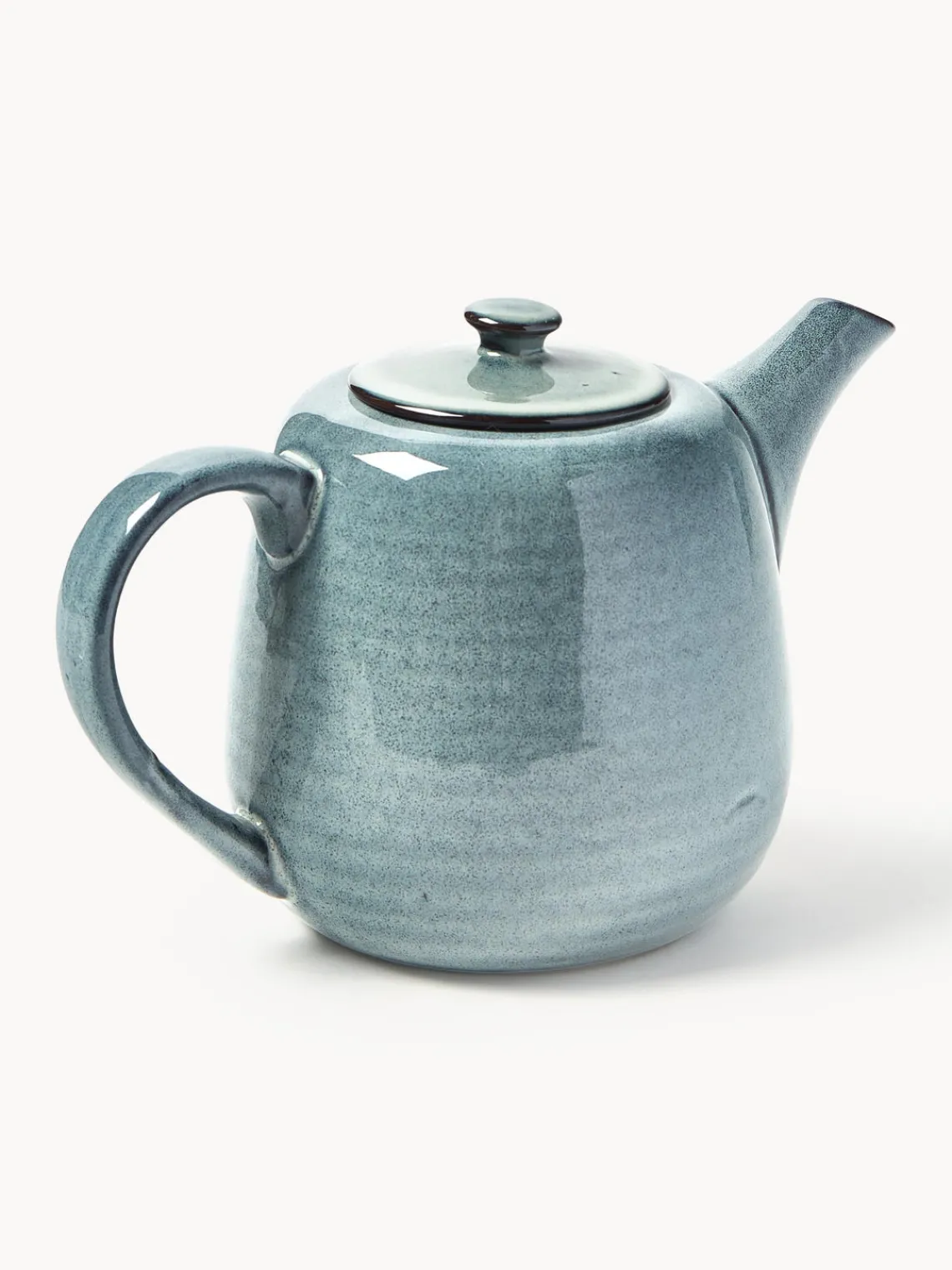 Best Broste Copenhagen Théière artisanale Nordic Sea, 1,3 L Gris-bleu, chiné