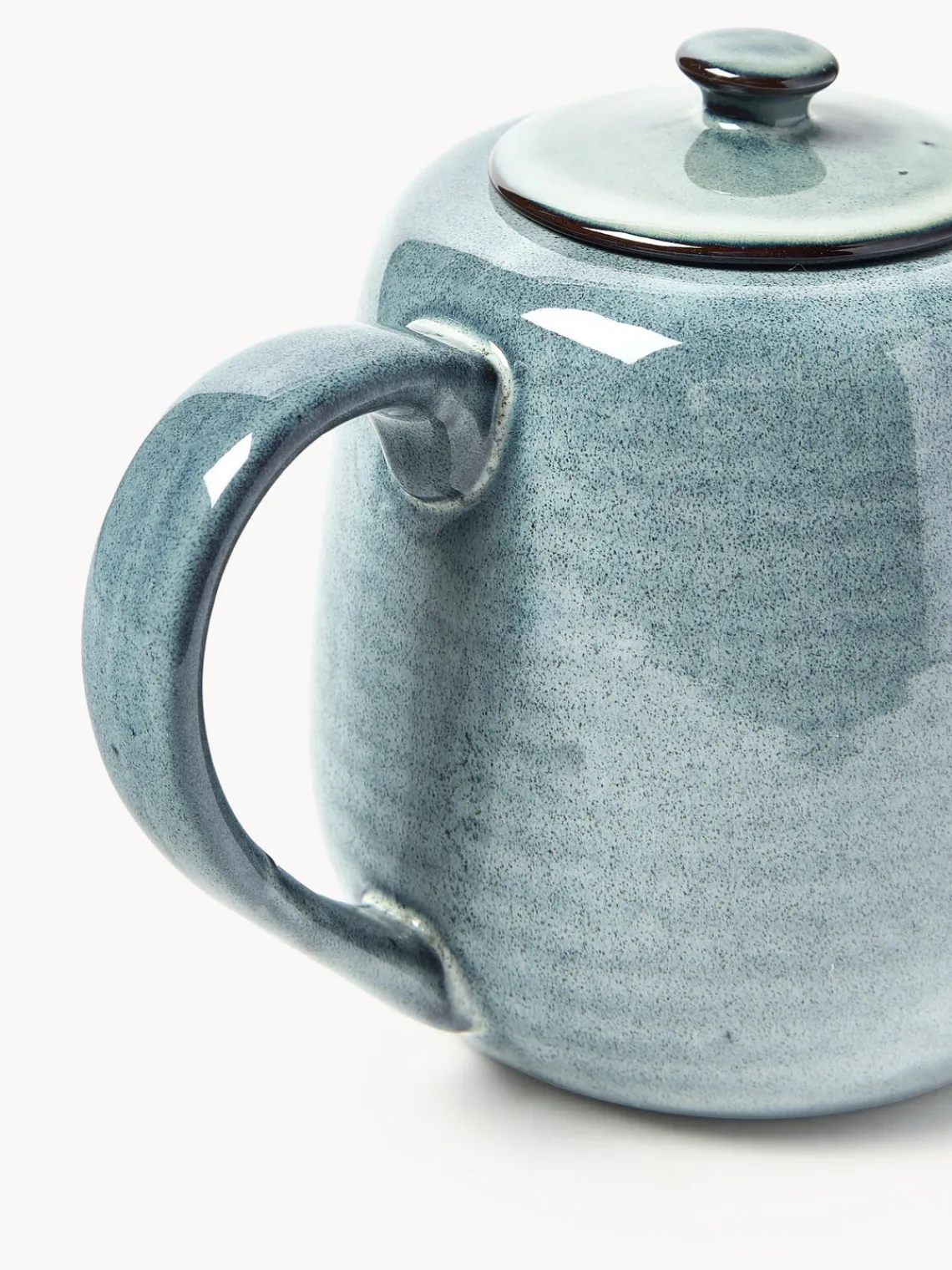 Best Broste Copenhagen Théière artisanale Nordic Sea, 1,3 L Gris-bleu, chiné