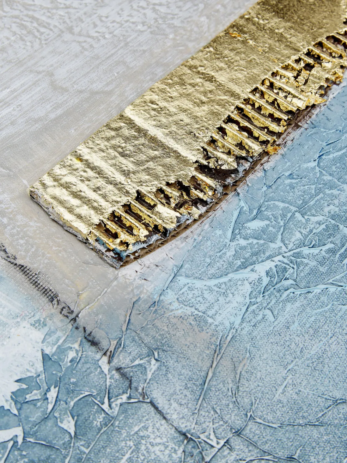 Best Malerifabrikken Toile peinte à la main Golden Blue II
