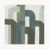 Online Agave Toile peinte à la main Green Lines