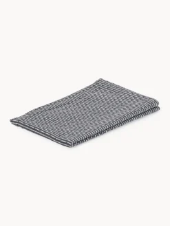 Outlet The Organic Company Torchon en coton bio Joseph Anthracite, blanc