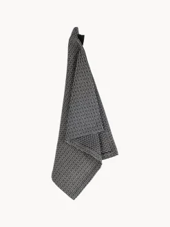 Outlet The Organic Company Torchon en coton bio Joseph Anthracite, blanc