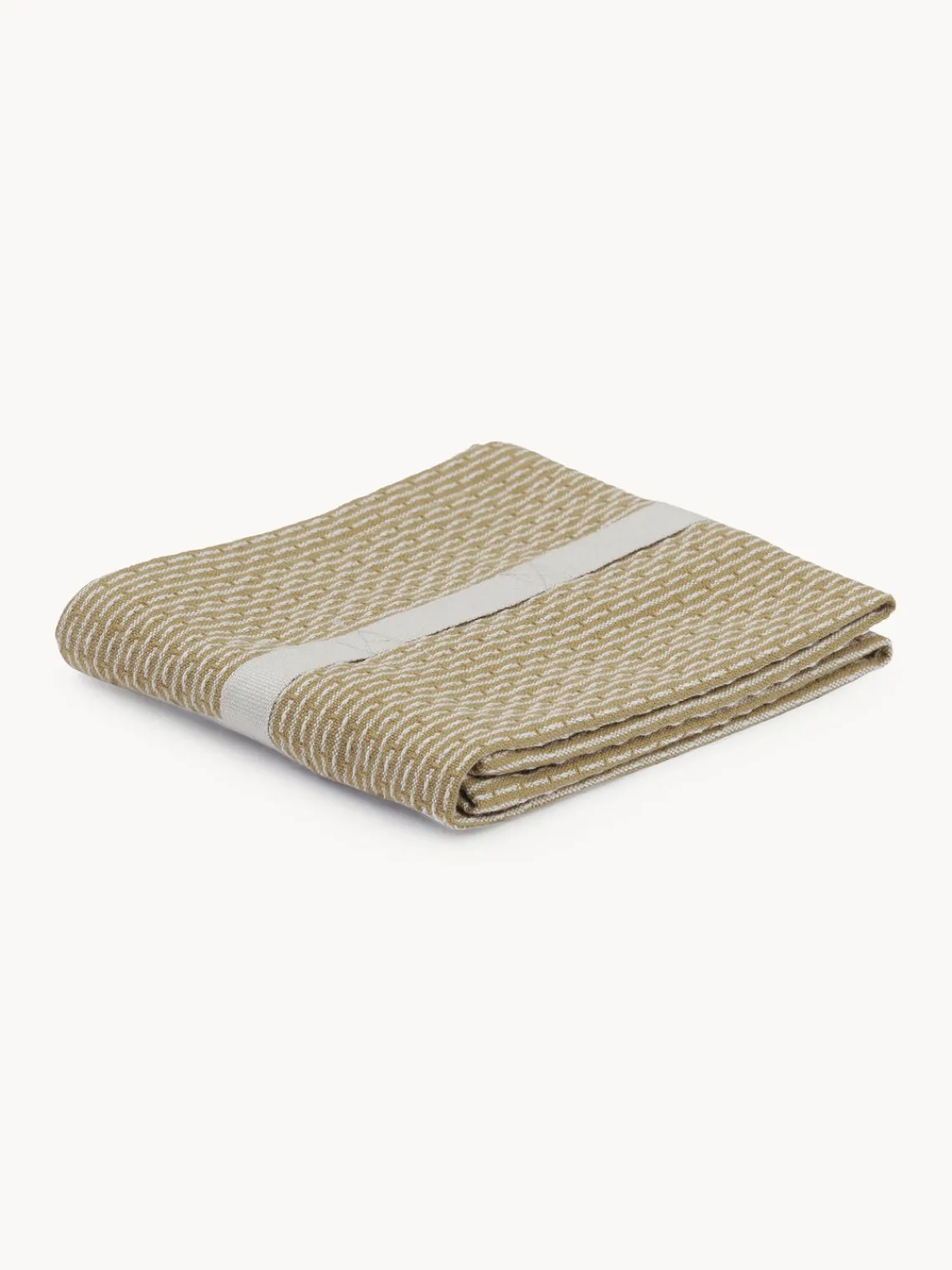 New The Organic Company Torchon en coton bio Lupin Beige, blanc