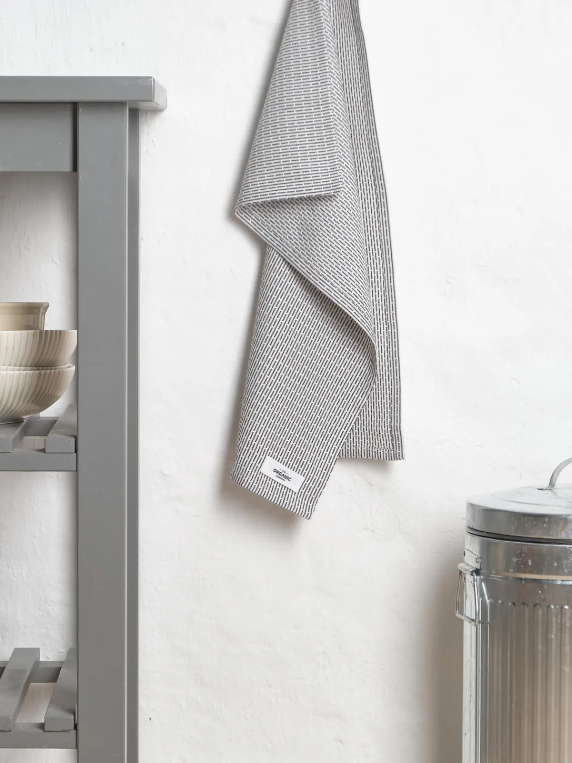 Discount The Organic Company Torchon en coton bio Lupin Blanc, anthracite