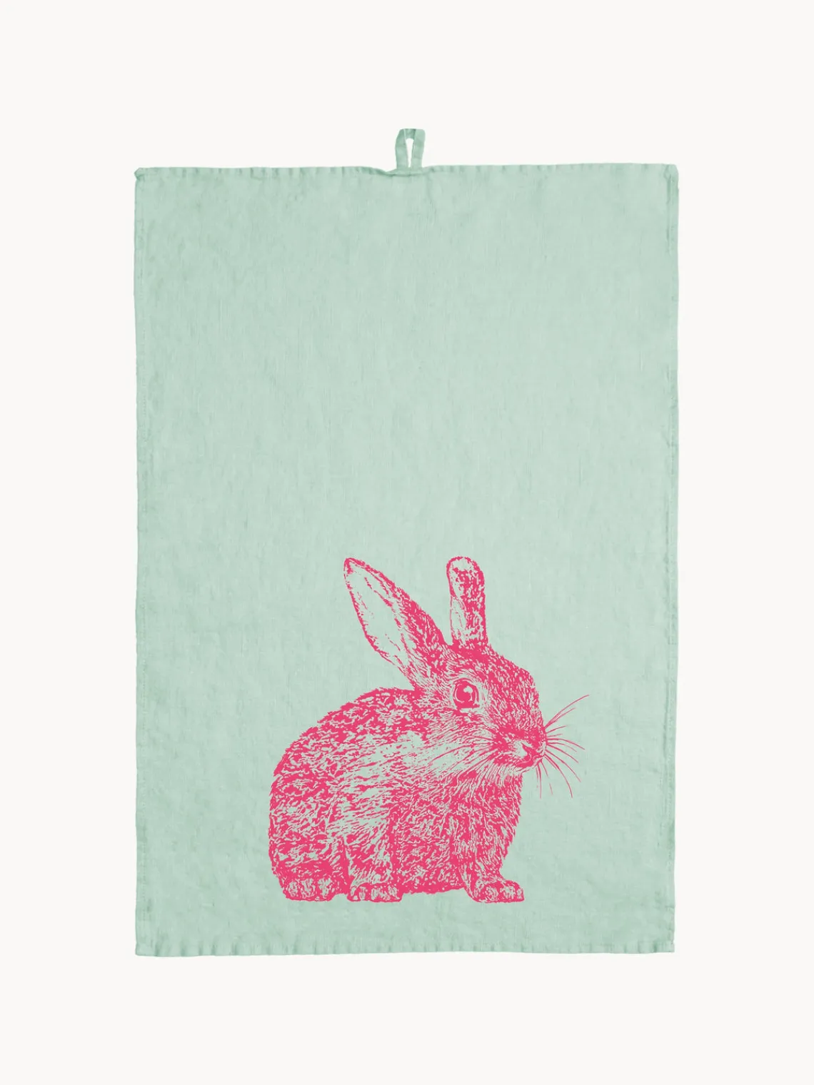 Discount Frohstoff Torchon en lin sérigraphié à la main Wild Rabbit