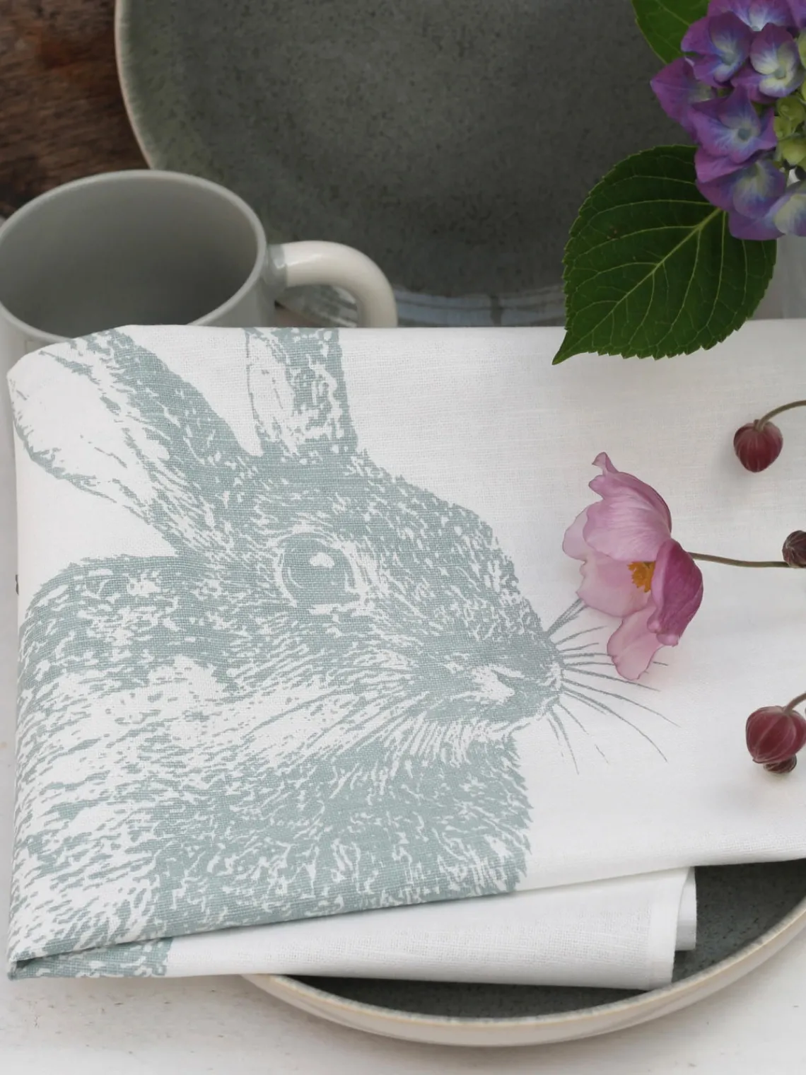 Online Frohstoff Torchon sérigraphié à la main Lapin de Garenne