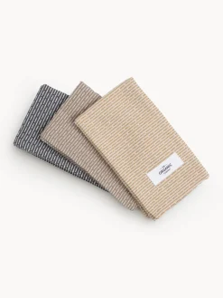 Fashion The Organic Company Torchons en coton bio Joseph, 3 élém. Beige, taupe, anthracite