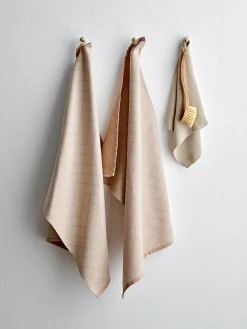 Fashion Södahl Torchons en coton Soft, 3 pièces Beige clair