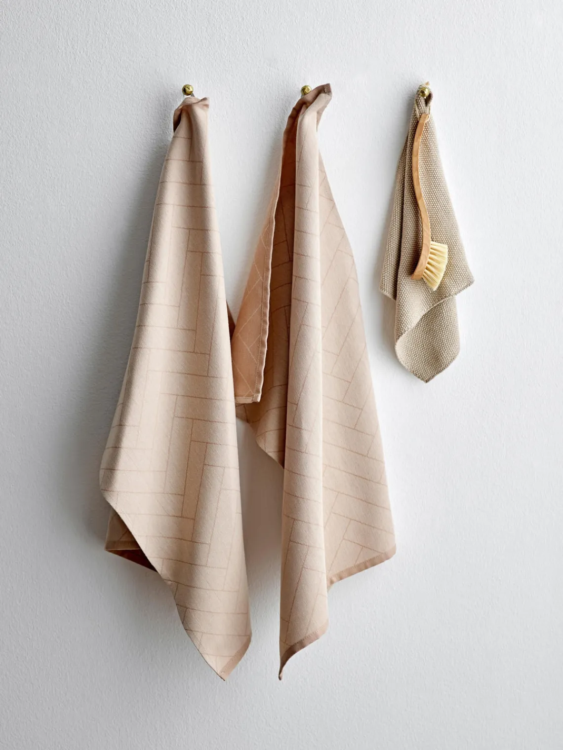 Fashion Södahl Torchons en coton Soft, 3 pièces Beige clair