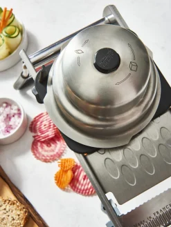 Best De Buyer Trancheuse à julienne en acier inoxydable avec système de contrôle de rotation Mandoline