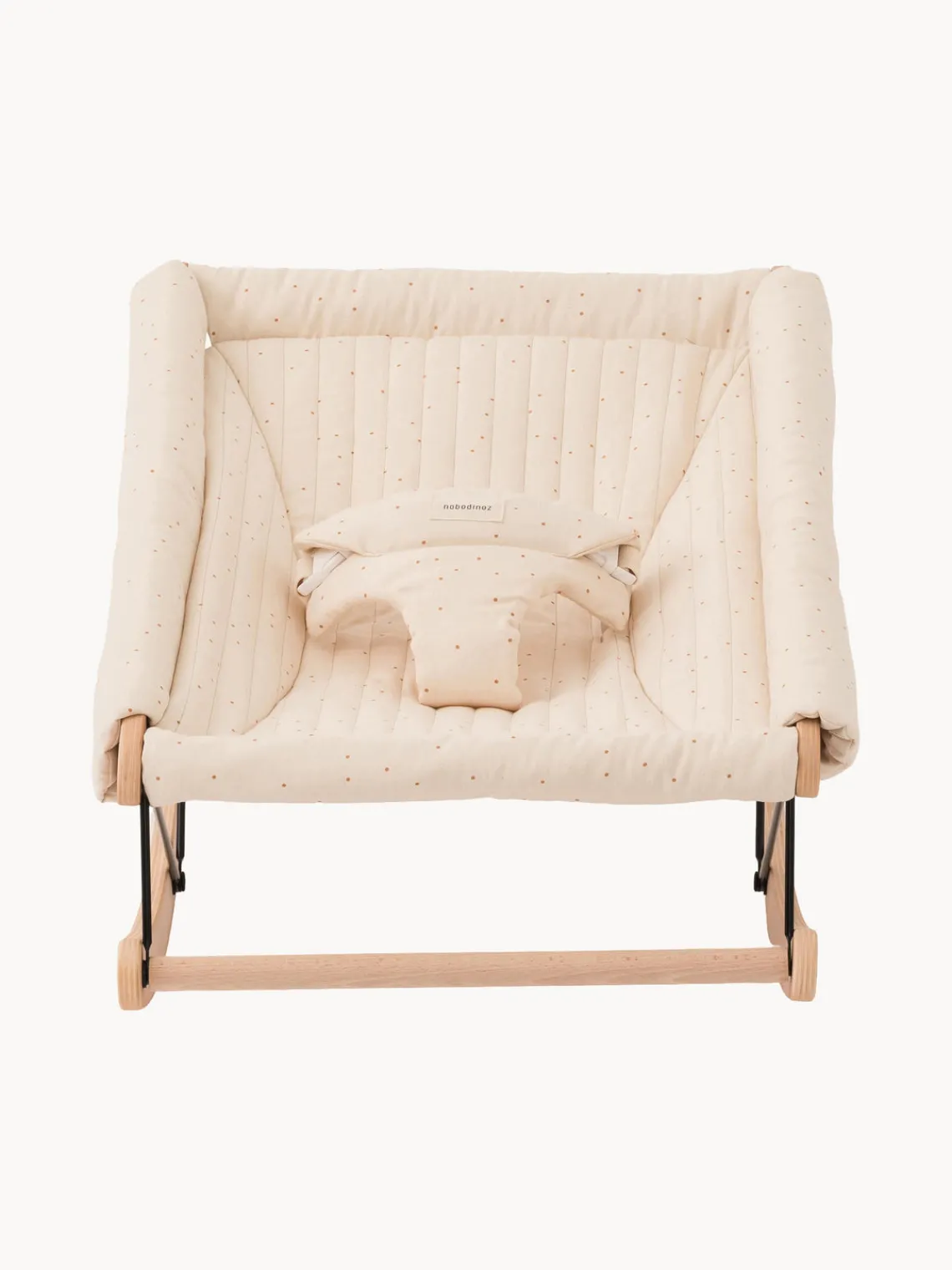 Outlet Nobodinoz Transat bébé en hêtre Growing Green Bois de hêtre, blanc crème, chiné