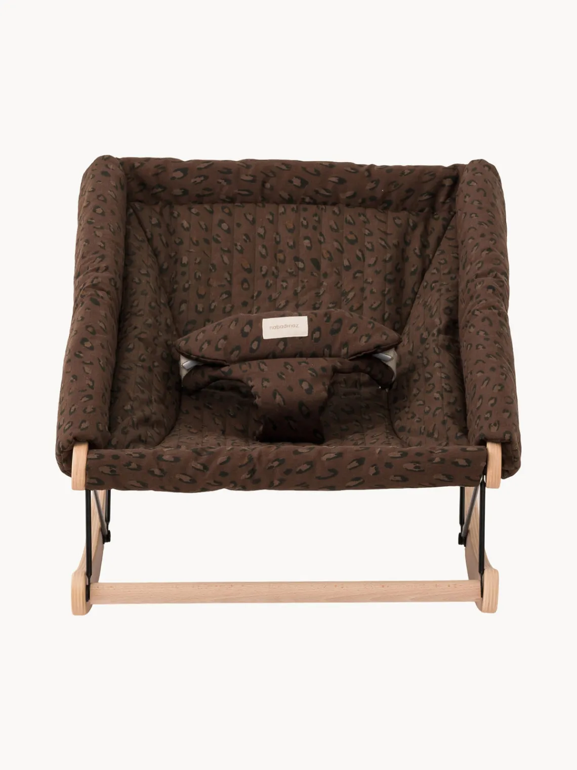Hot Nobodinoz Transat bébé en hêtre Growing Green Bois de hêtre, brun foncé, motif panthère