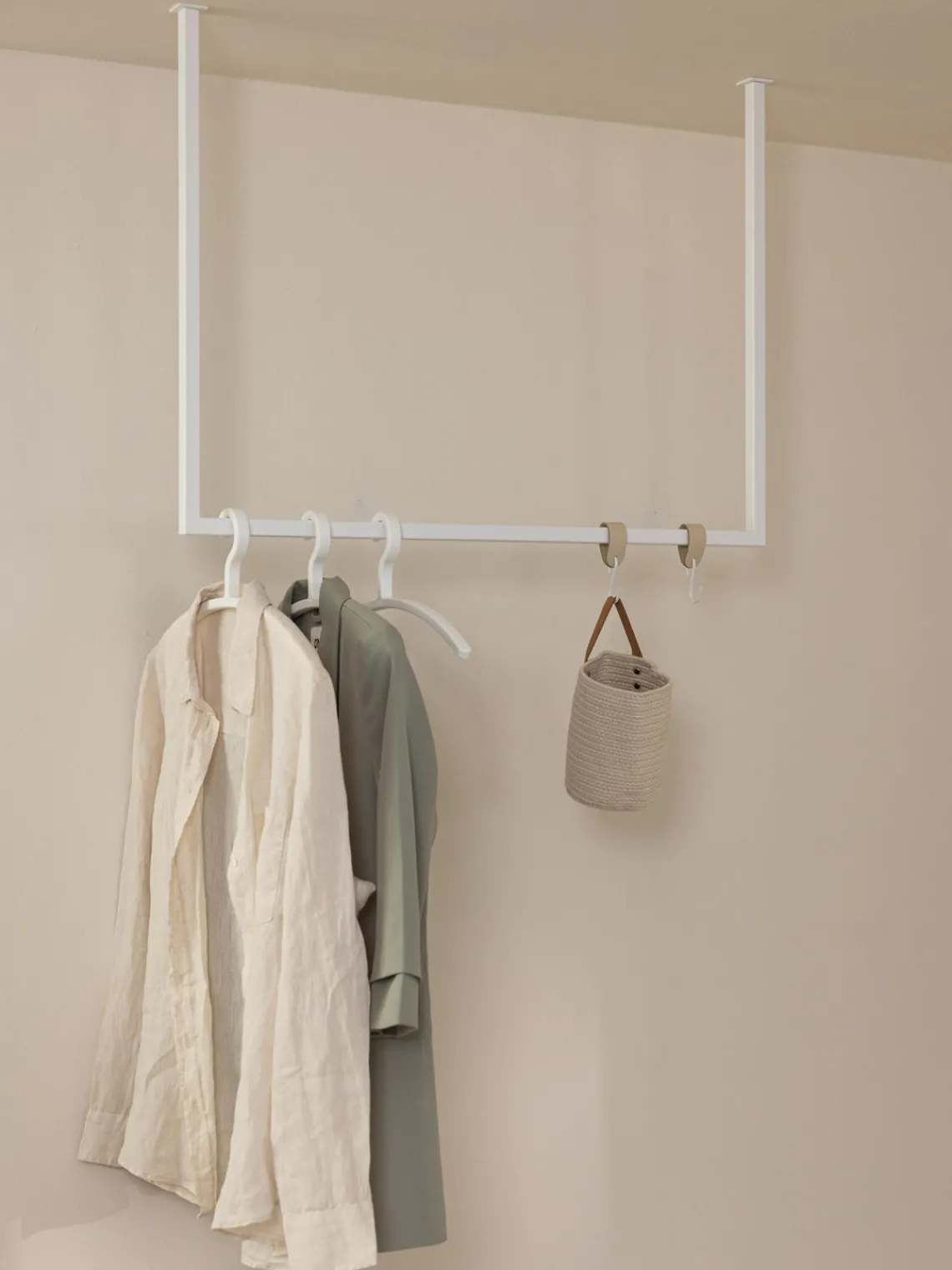 Outlet Metallbude Tringle à vêtements en métal Tensi Blanc