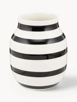 Sale KÄHLER Vase artisanal en céramique Omaggio, haut. 20 cm Blanc, noir