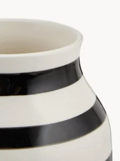 Sale KÄHLER Vase artisanal en céramique Omaggio, haut. 20 cm Blanc, noir