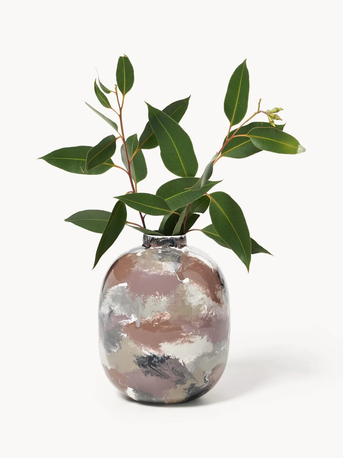 Outlet Broste Copenhagen Vase artisanal en fer Thyra, haut. 31 cm Grège, terracotta, noir, vieux rose