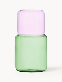Clearance ICHENDORF Vase artisanal Revolve, haut. 25 cm Rose pâle, vert clair, transparent