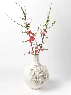 Fashion Pols Potten Vase design en porcelaine Rose, haut. 37 cm