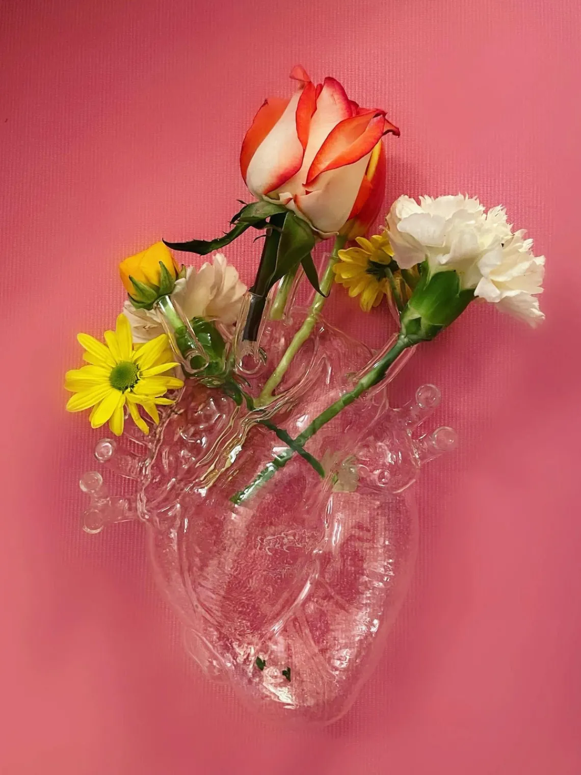 Discount SELETTI Vase design en verre Love in Bloom, haut. 24 cm
