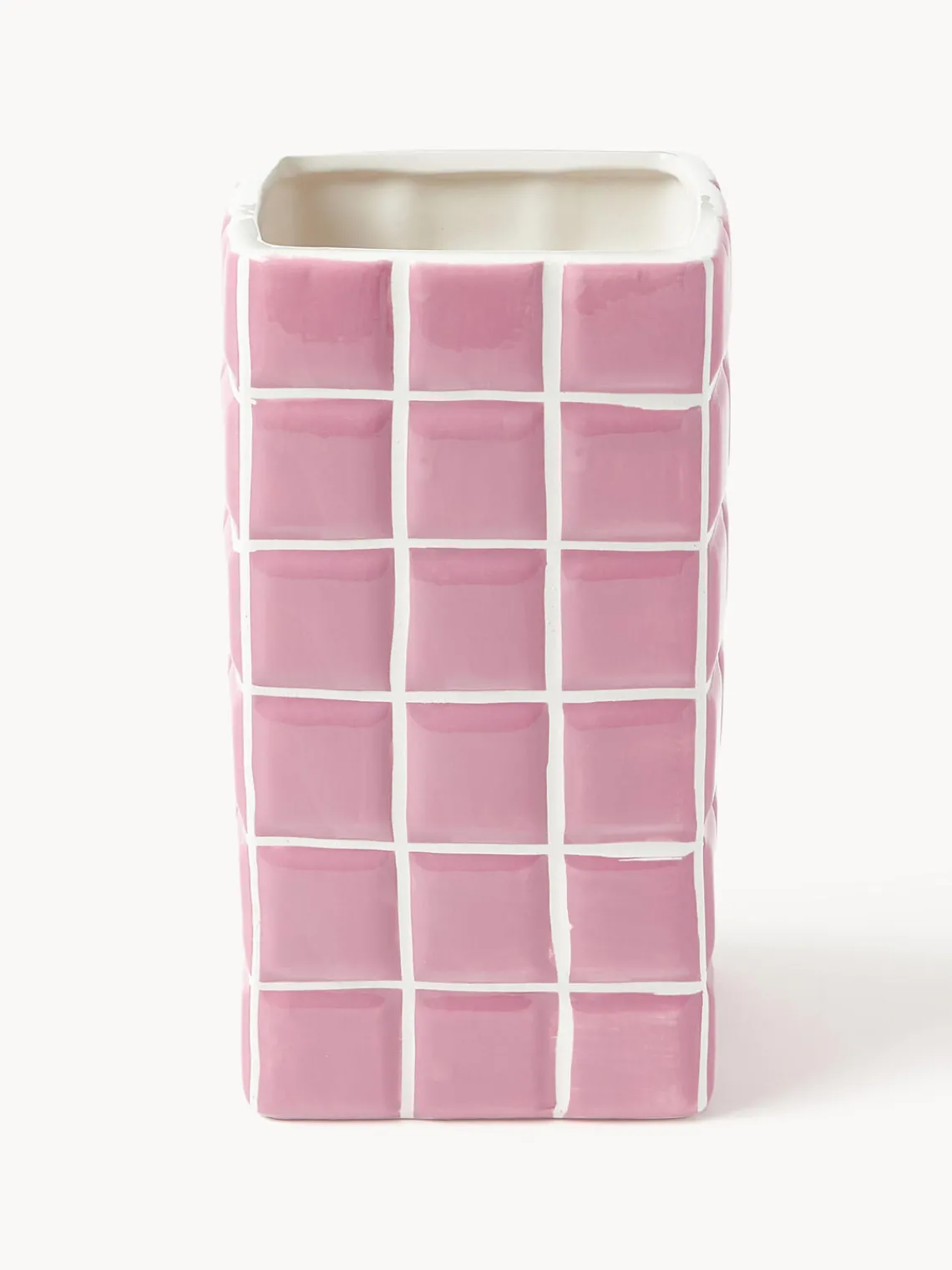 Outlet &k Amsterdam Vase design look carrelage Tile, haut. 21 cm