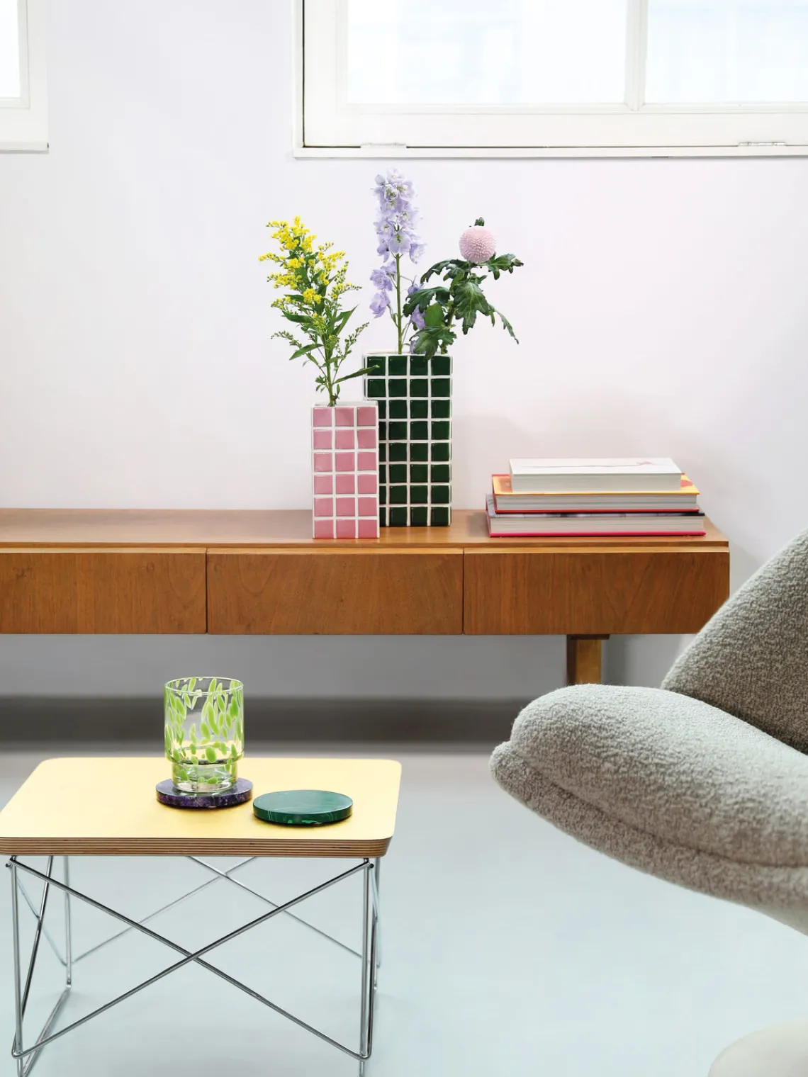Outlet &k Amsterdam Vase design look carrelage Tile, haut. 21 cm