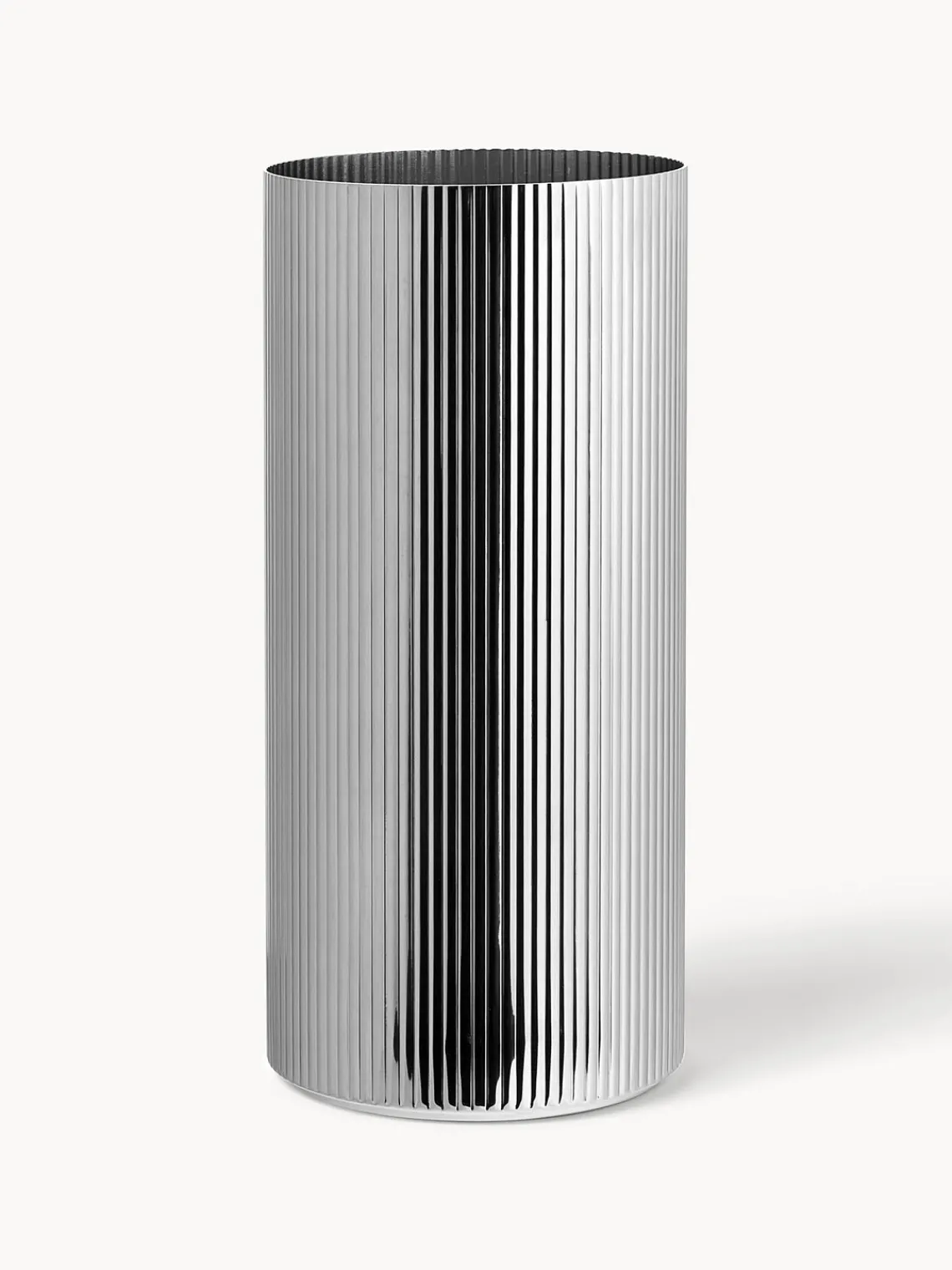 Fashion GEORG JENSEN Vase en acier inoxydable strié Bernadotte, haut. 26 cm