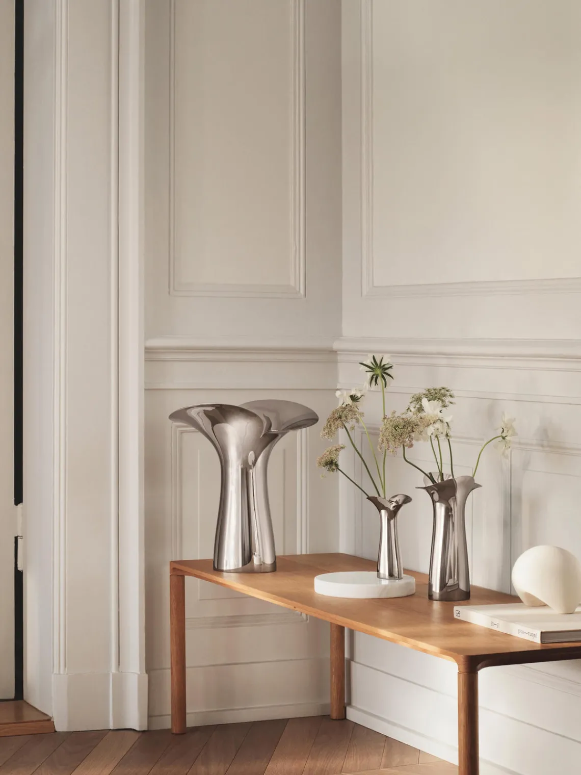 Outlet GEORG JENSEN Vase en acier inoxydable Bloom Botanica, haut. 33 cm