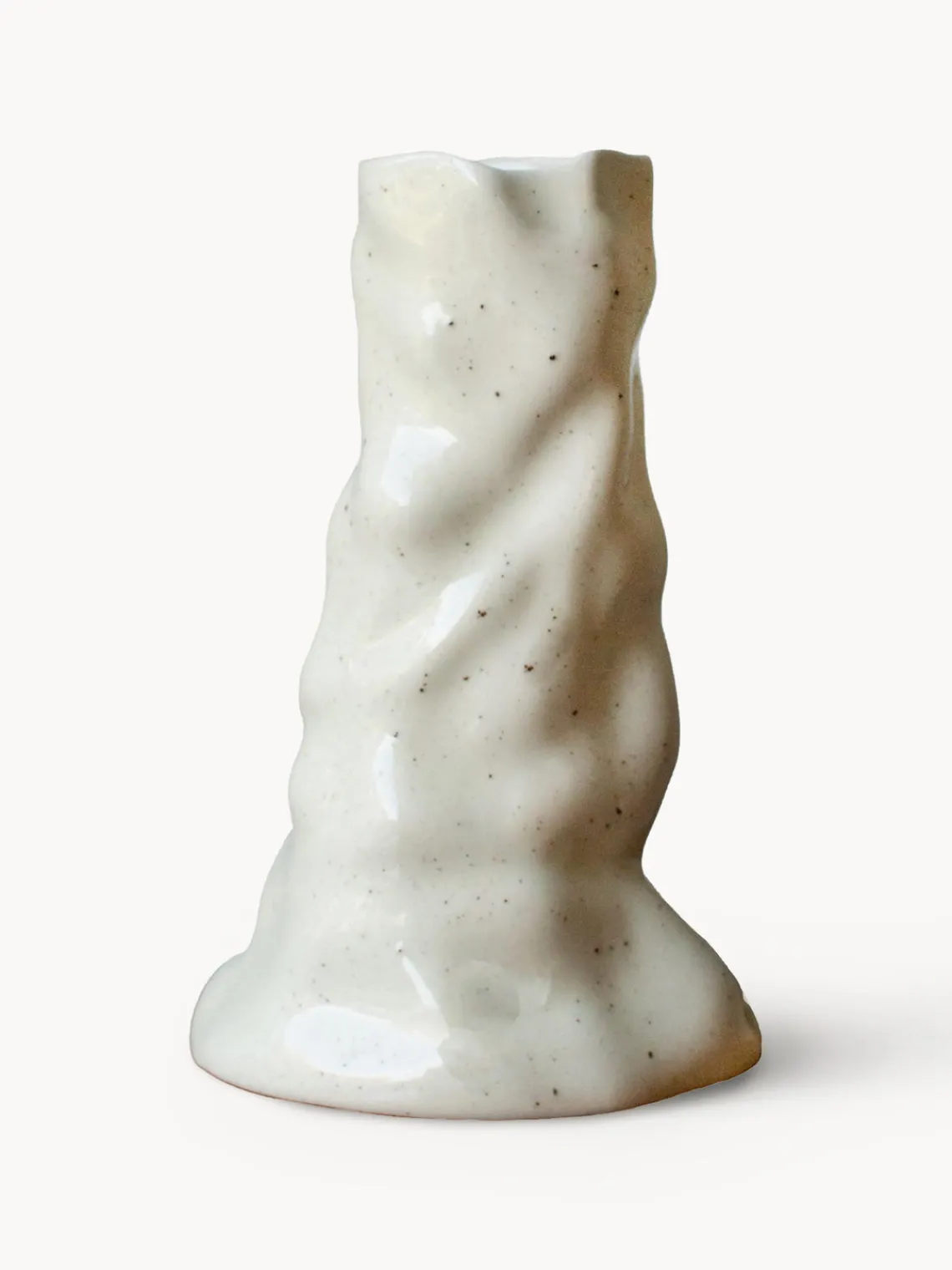 Hot DBKD Vase en céramique Bloom, haut.. 15 cm Blanc crème, chiné et mat