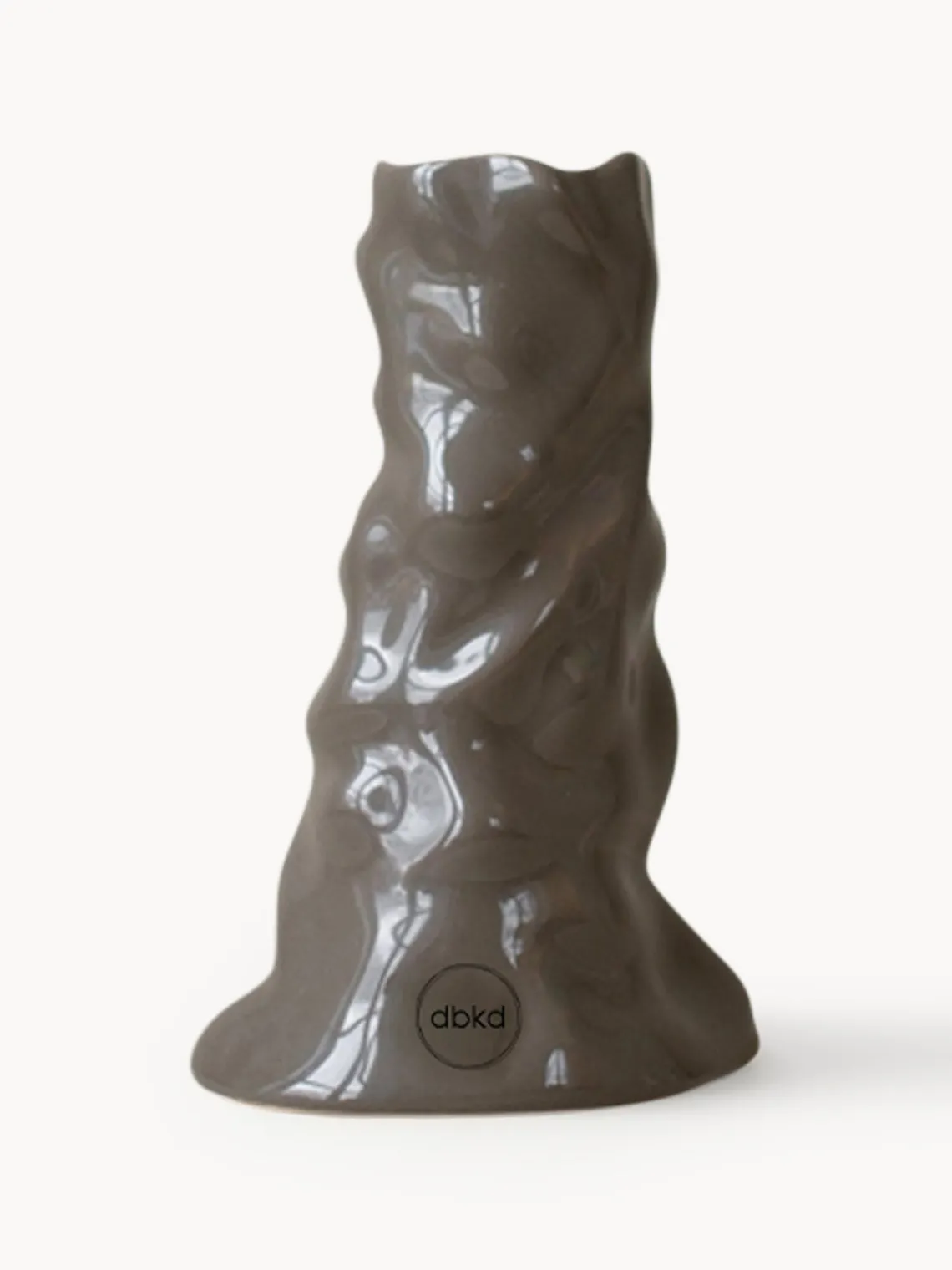 New DBKD Vase en céramique Bloom, haut.. 15 cm Taupe, haute brillance