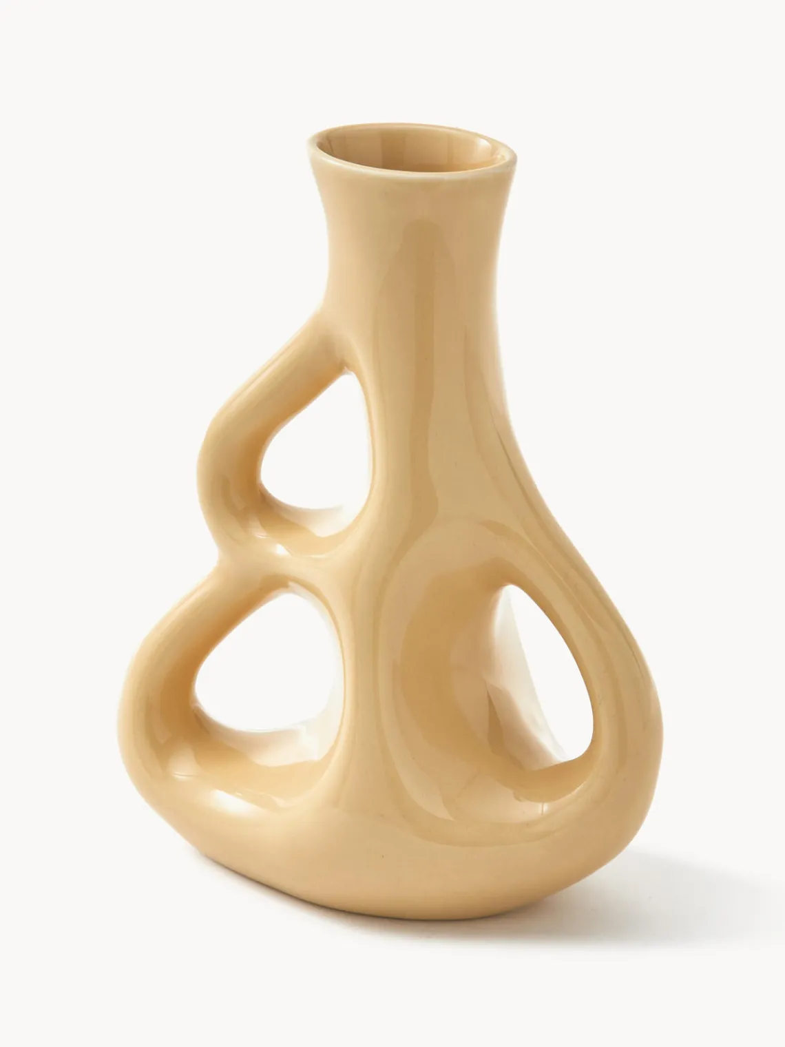 Clearance Pols Potten Vase en céramique fait main Three Ears, haut. 21 cm Beige