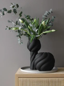 New Cooee Design Vase en céramique peint à la main Twist Ball, haut. 20 cm