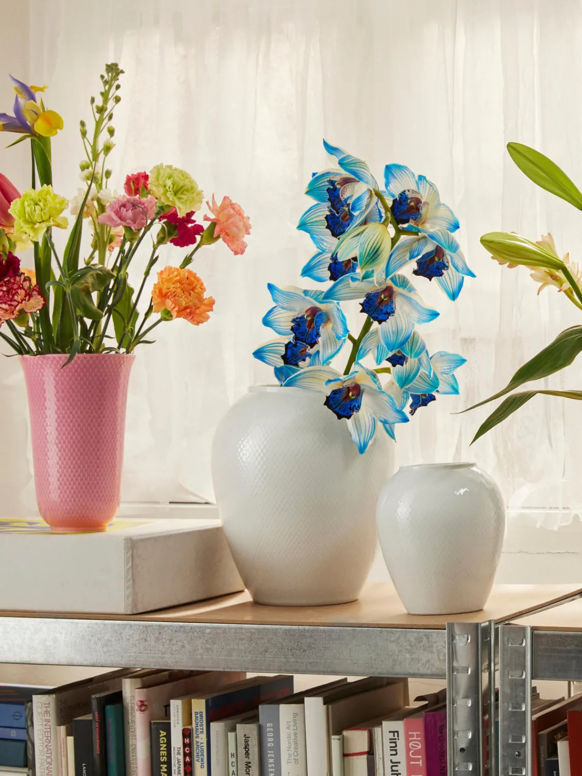 Online Lyngby Porcelaen Vase en porcelaine artisanal Rhombe, haut. 25 cm