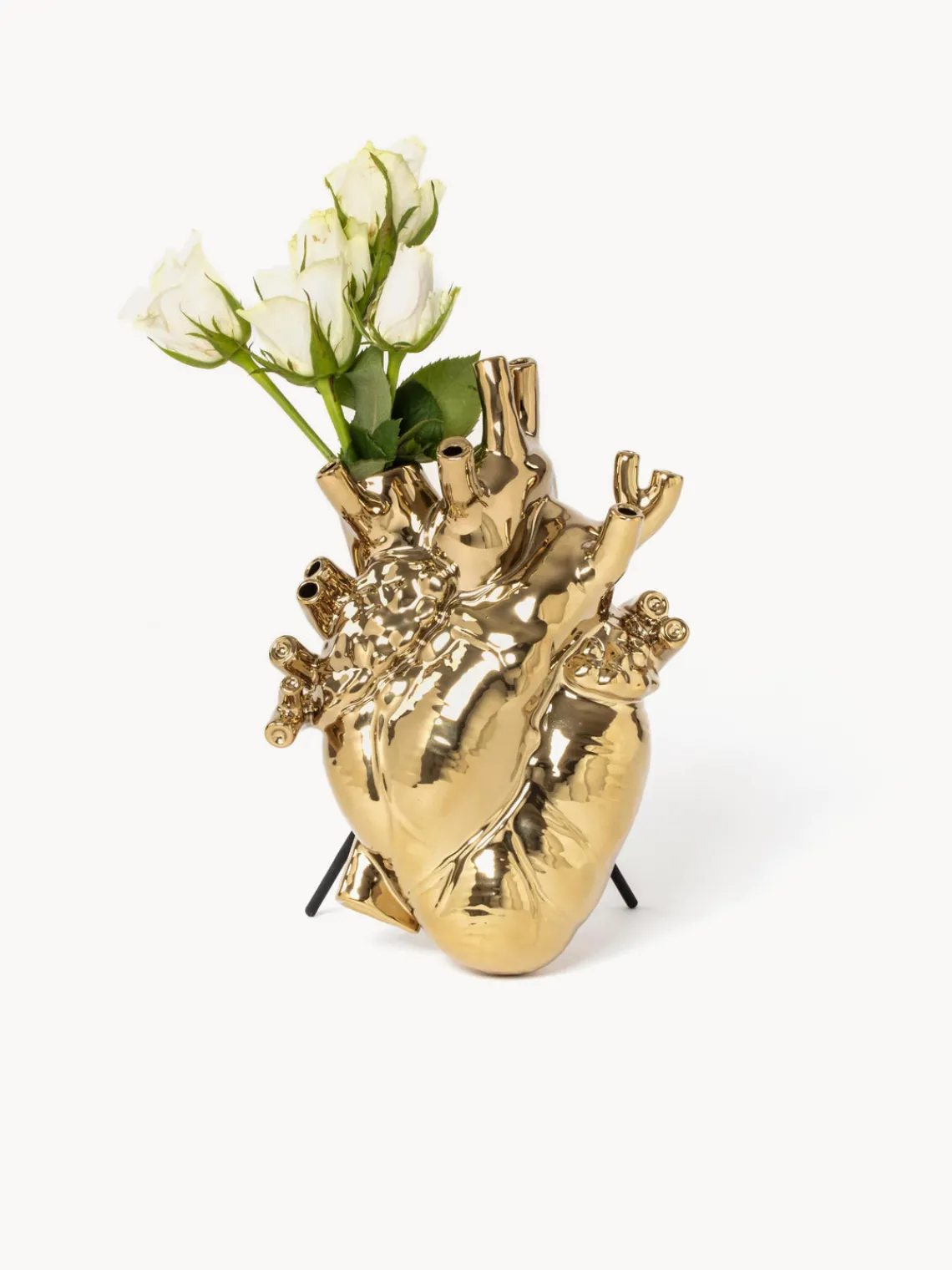 Online SELETTI Vase en porcelaine design Love in Bloom, haut. 25 cm Doré