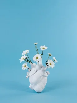 Online SELETTI Vase en porcelaine design Love in Bloom, haut. 25 cm Blanc