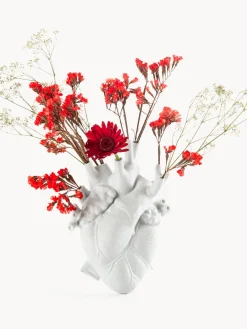 Online SELETTI Vase en porcelaine design Love in Bloom, haut. 25 cm Blanc