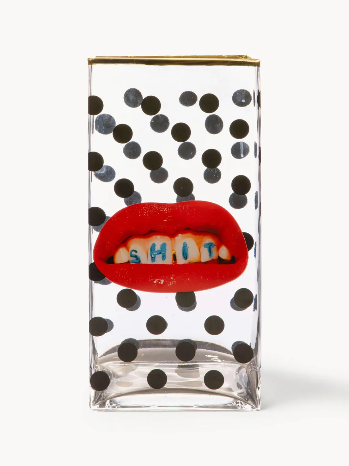 Fashion SELETTI Vase en verre design , haut. 30 cm Toiletpaper