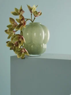 Online AYTM Vase en verre soufflé bouche Uva, haut. 22 cm Vert sauge, haute brillance