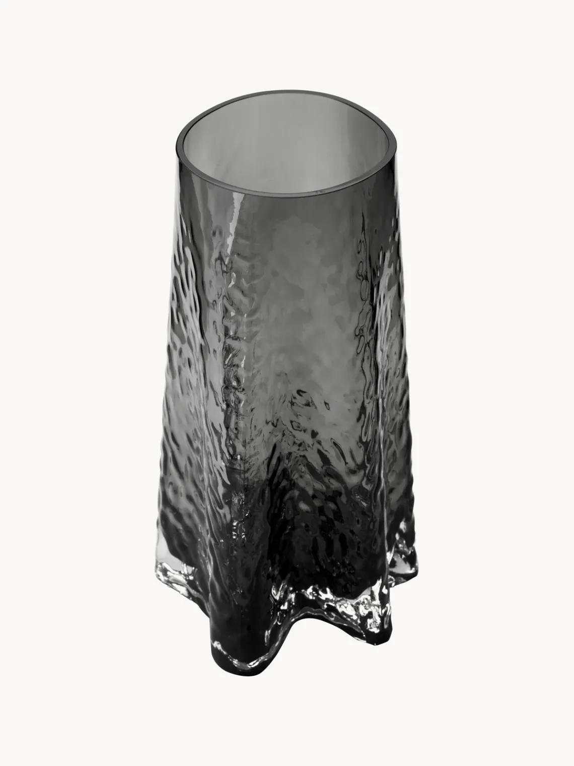Clearance Cooee Design Vase en verre soufflé bouche Gry, haut. 30 cm Anthracite, translucide