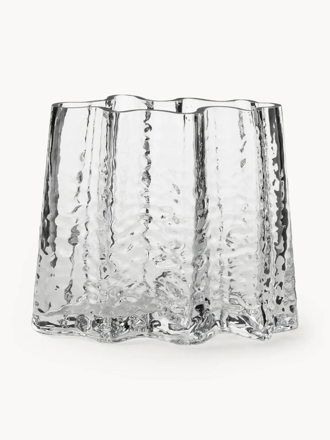 Hot Cooee Design Vase en verre soufflé bouche Gry, haut. 19 cm Transparent