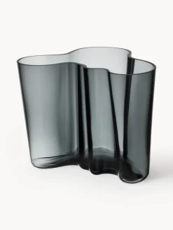 Discount iittala Vase en verre soufflé bouche Alvaro Aalto, haut. 16 cm Gris foncé, transparent