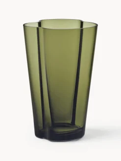 Discount iittala Vase en verre soufflé bouche Aalto, haut. 22 cm Vert, transparent